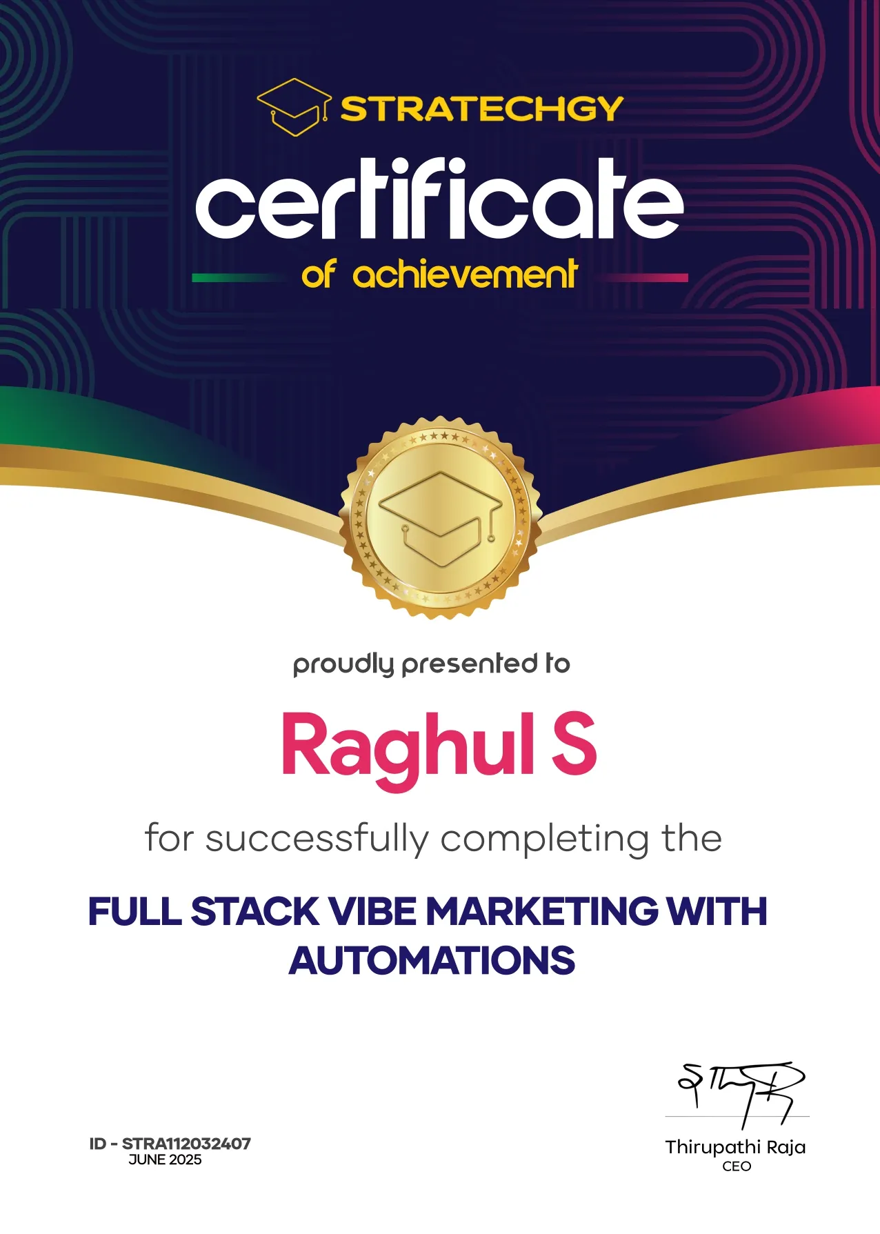 Certificate of Completion